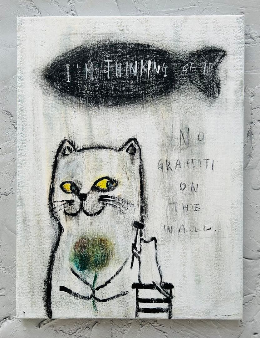 原画/絵画/猫/インテリア/Graffiti on the wall