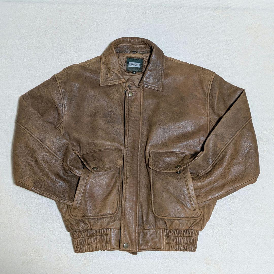 【最終価格】UNIQLO オールドユニクロ　本革　レザージャケット　羊革 最終価格】UNIQLO オールドユニクロ 本革 レザージャケット 羊革