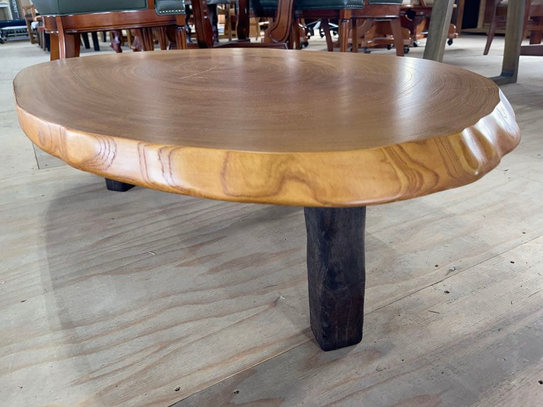 一枚板 座卓 天然木 テーブル ローテーブル 脚付き -304-