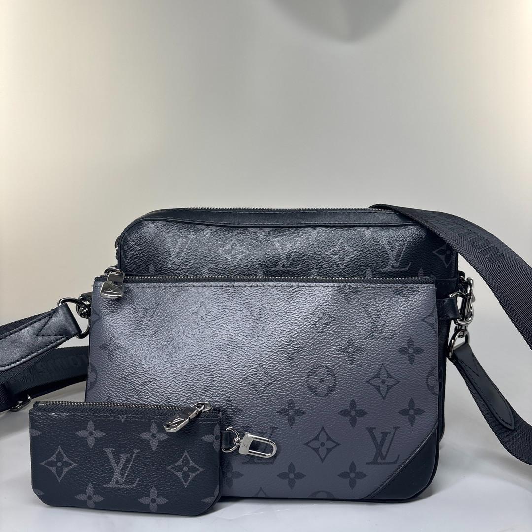 極美品 ルイヴィトン モノグラムエクリプス トリオメッセンジャー メンズ