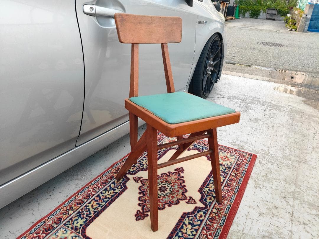 (希少レア) MARUNIマルニ☆デルタチェア①☆ビンテージ☆レトロ ターコイズ