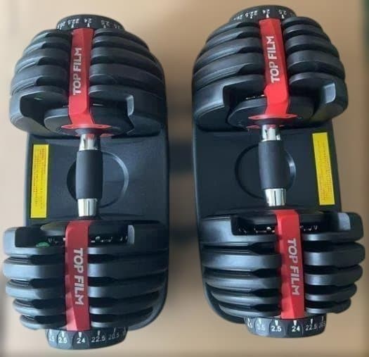 中古美品　可変式 ダンベル 15段階調整24kg ｘ２個 ダンベル 可変式 24kg 2個 可変式ダンベル 15段階調整 - メルカリ