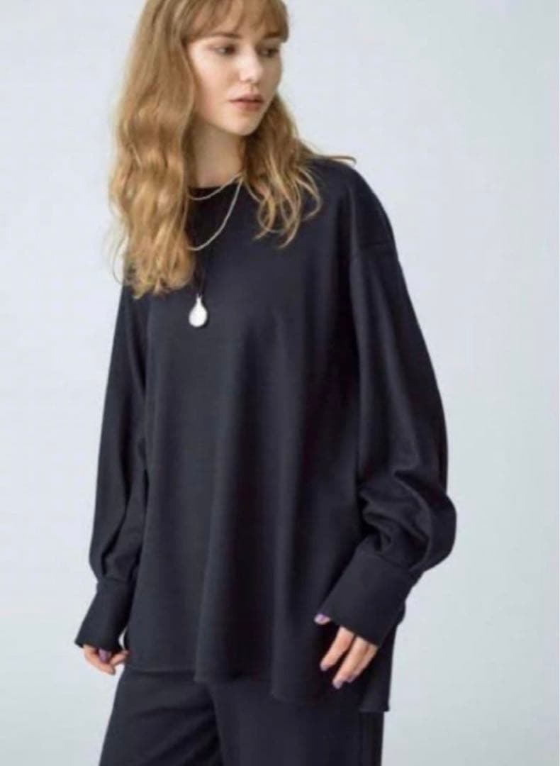 EBURE エブール クルーネック ブラウス　ソフトウール