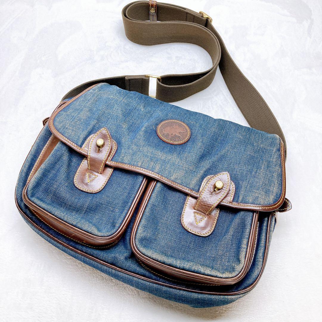 ✨美品✨ハンティングワールド メッセンジャーバッグ デニム ショルダー 大容量 kigaeru_370209003015
