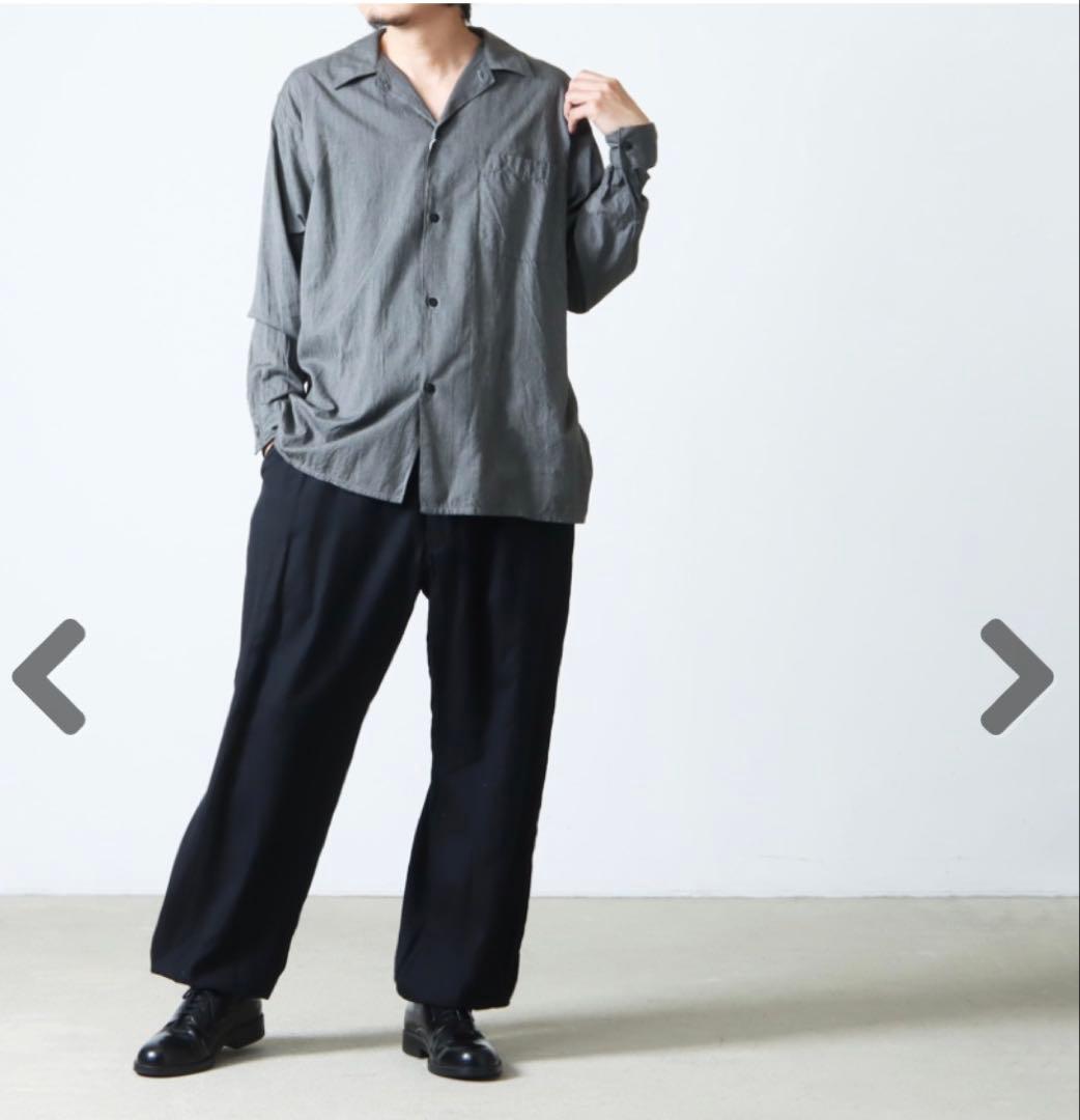 COMOLI コモリ　22SS ヨリ杢 オープンカラーシャツ　サイズ2