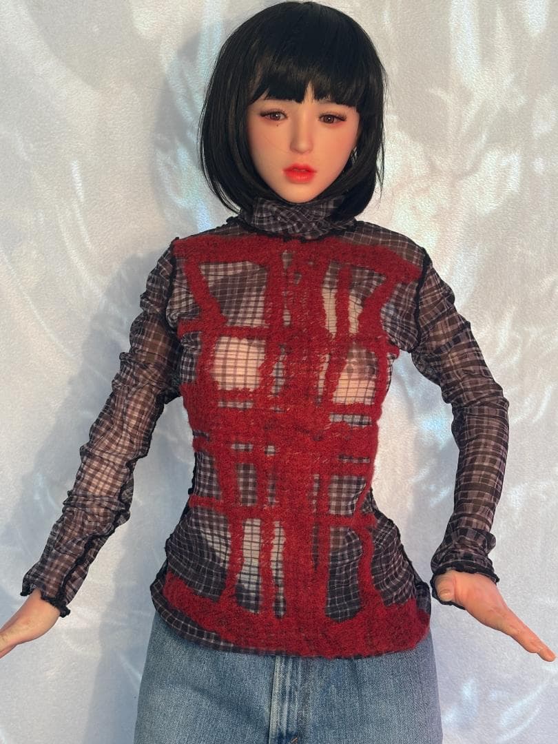 Jean-PaulGAULTIERFEMMEパワーネットフェイスプリント赤刺繍