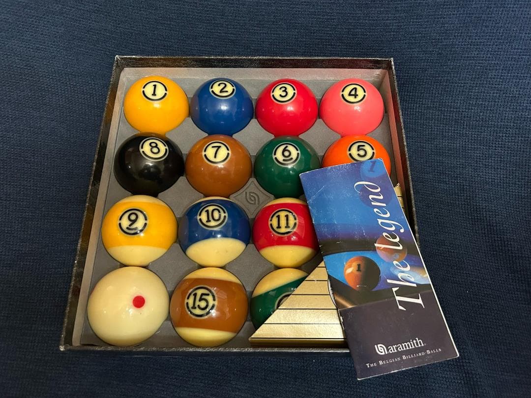 シムフリーAramith ビリヤードボールセット デュラミス ビリヤードプロ公認ボールセット デュラミス DURAMITH プロカップ手玉