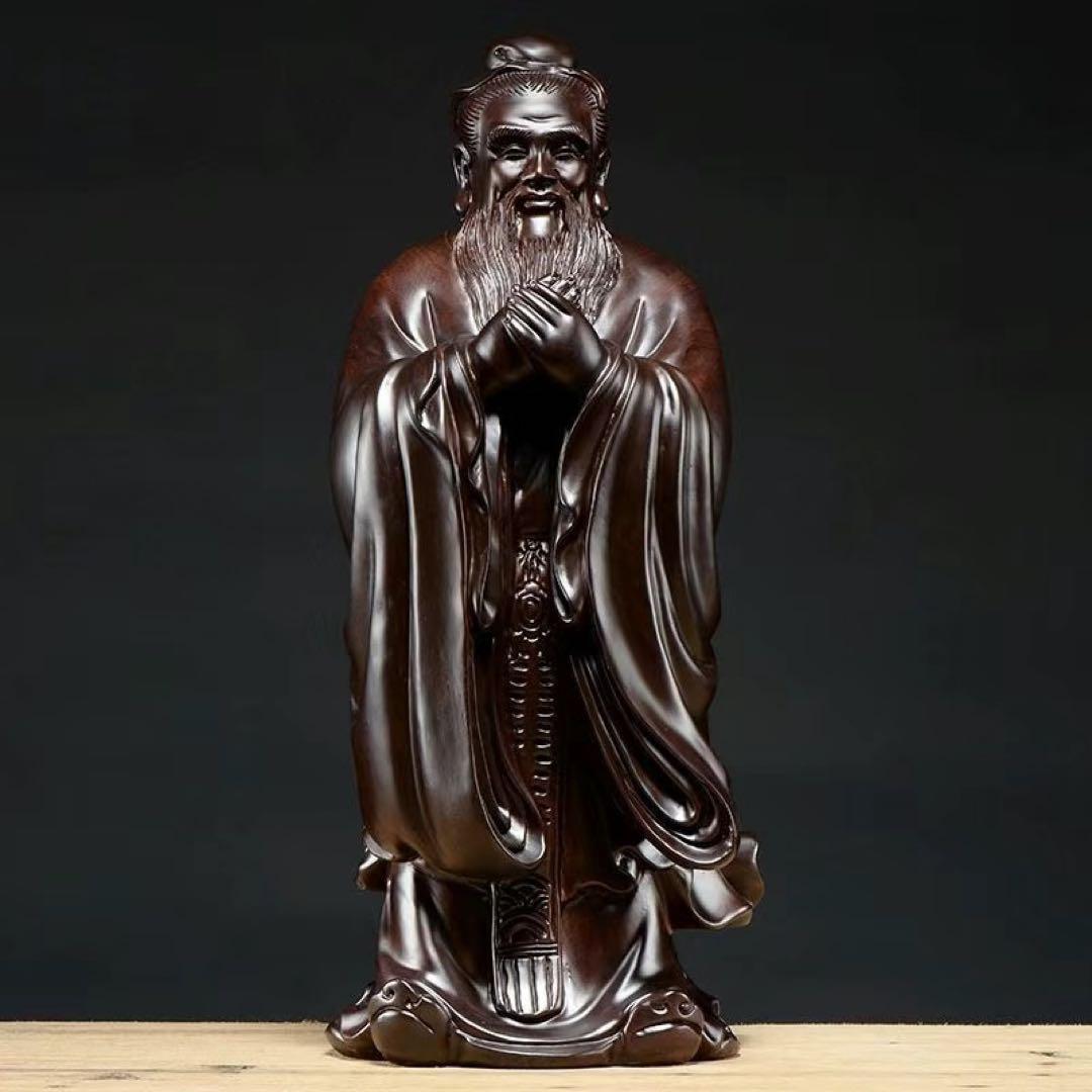 孔子像 木彫り 置物 工芸品 デスク飾り 書斎 インテリア 約15cm哲学者像 楽天市場】孔子の飾り 装飾 花梨木 中国風水 木彫り コンジ テーブル像