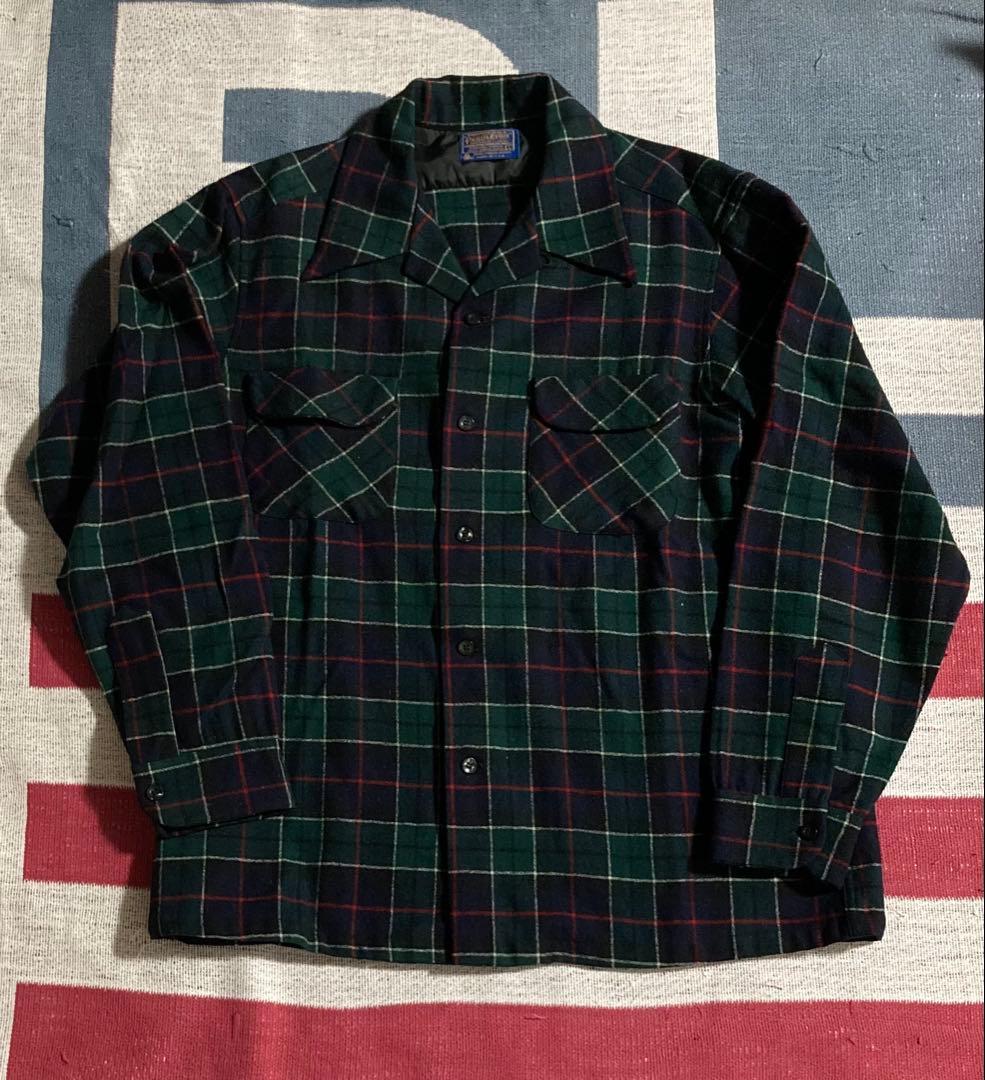 70s ペンドルトン オープンカラー　ボードシャツ タータンチェック