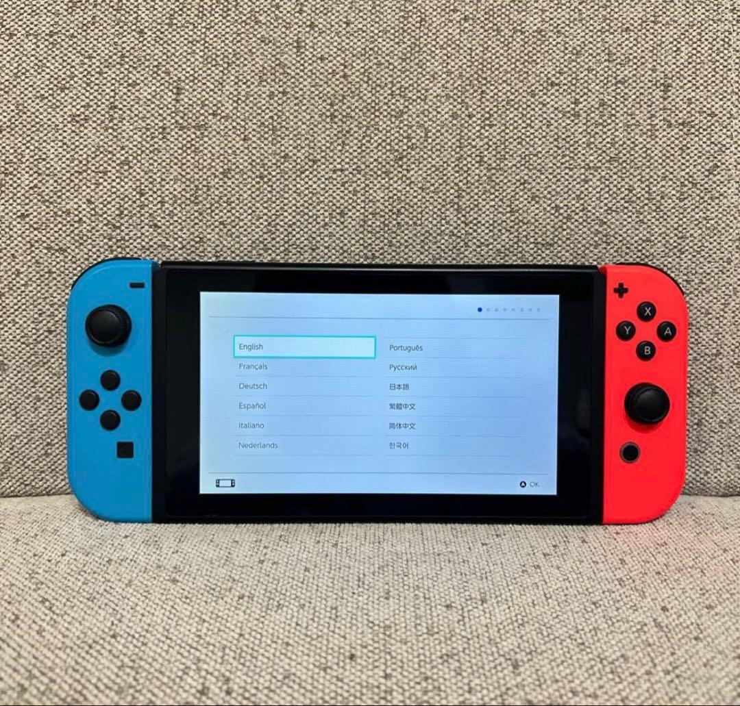 【美品】 Nintendo Switch 本体 ネオンブルー/レッド 完備品