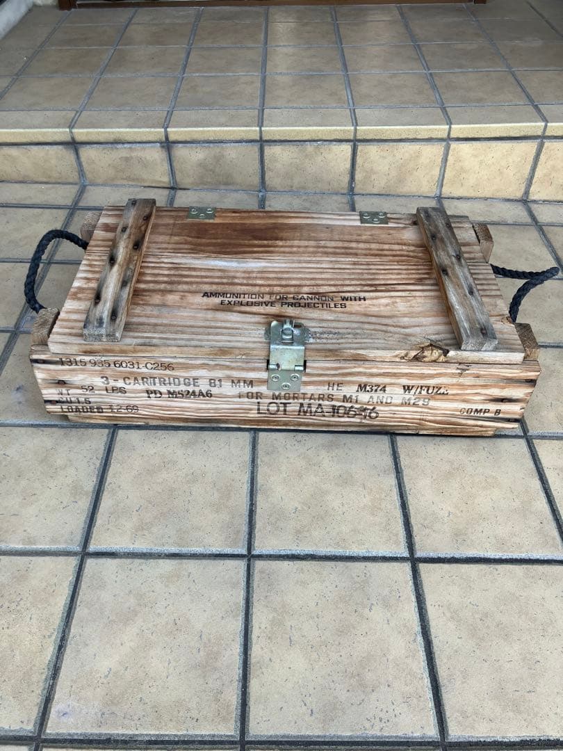 米軍実物　木製弾薬箱