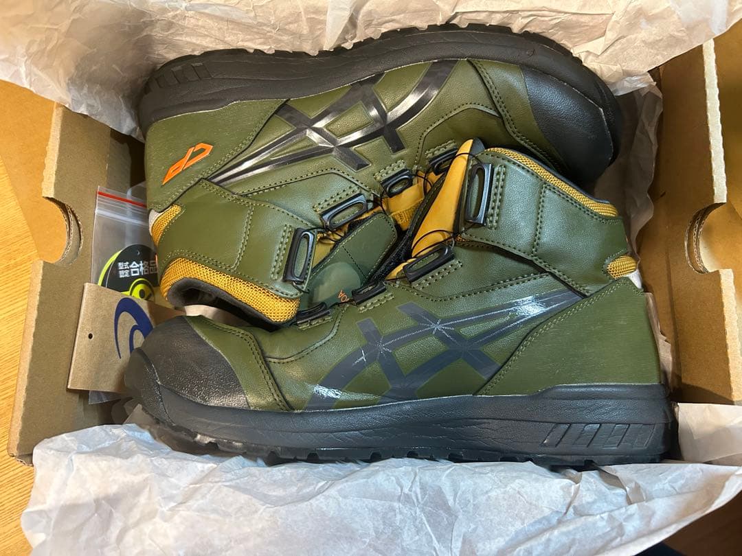 ASICS CP BOAシステム安全靴 オリーブグリーン asics アシックス 安全靴 CP214-300 BOA ハイカット ライケングリーン