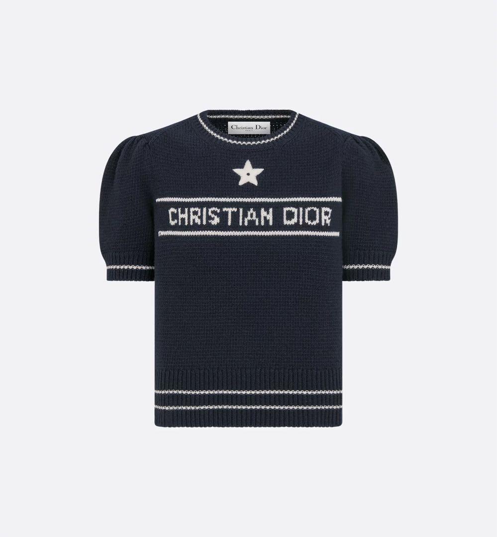 値下げしました‼️Christian Dior 半袖ニット サイズ38 完売前に*ウールカシミアディオールスター半袖ニット/セーター (Dior