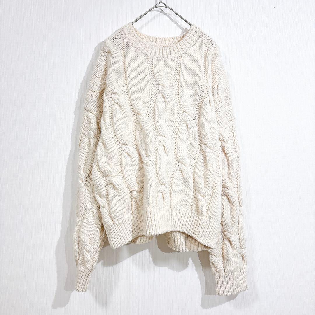 ロンハーマン　ケーブルニット 厚手 セーター アイボリー　クルーネック　ホワイト