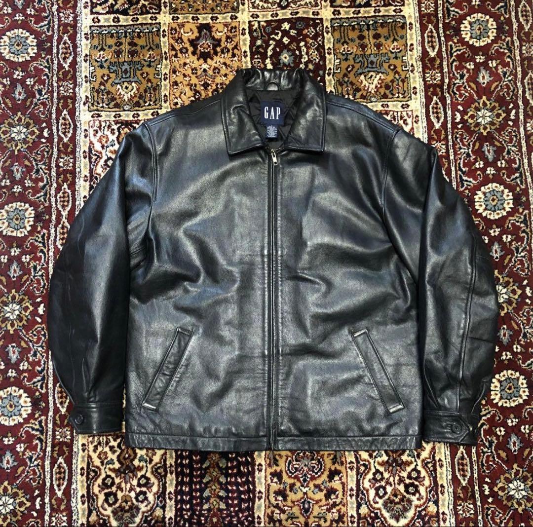 OLD GAP レザージャケット　old gap 90s GAP オールドギャップ 肉厚 レザージャケット 黒 XXL Tバック