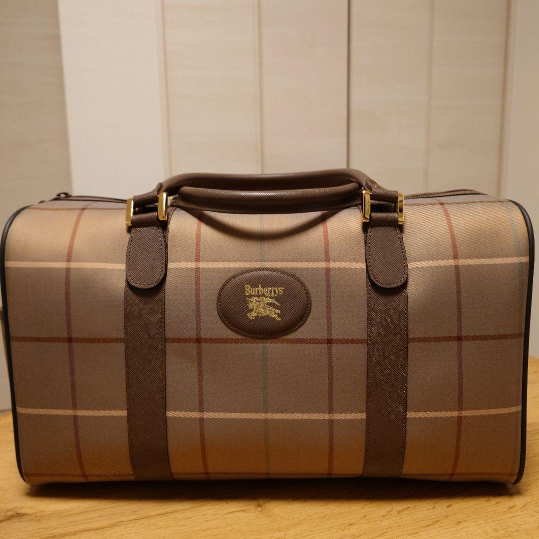 Burberry 未使用品 チェック柄 ボストンバッグ ヴィンテージ - メルカリ