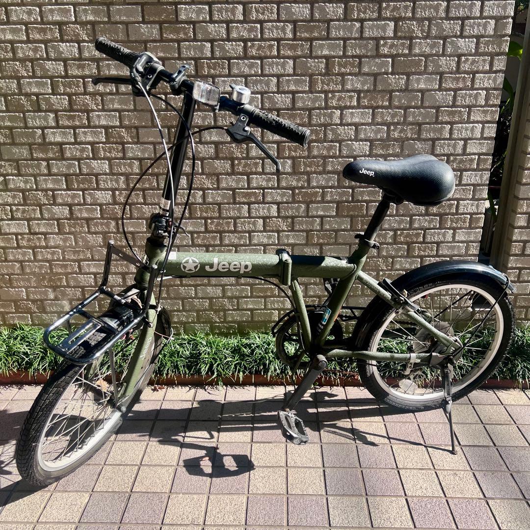 Jeep 折りたたみ自転車 オリーブグリーン　20インチ 折りたたみ自転車 JE-206G オリーブ 24JE_206G [外装6段 /20インチ