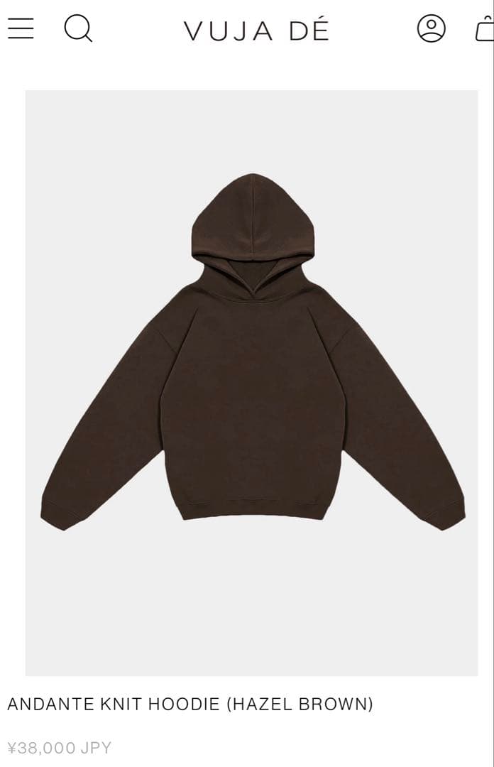 VUJADE ANDANTE KNIT HOODIE (HAZEL BROWN）