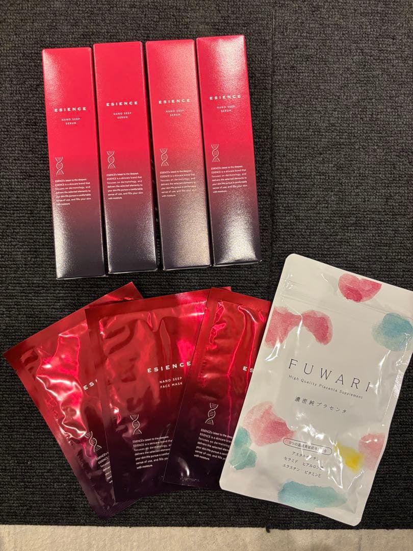 ESIENCE エシエンスナノシープセラム導入美容液4本＋マスク3枚＋プラセンタ