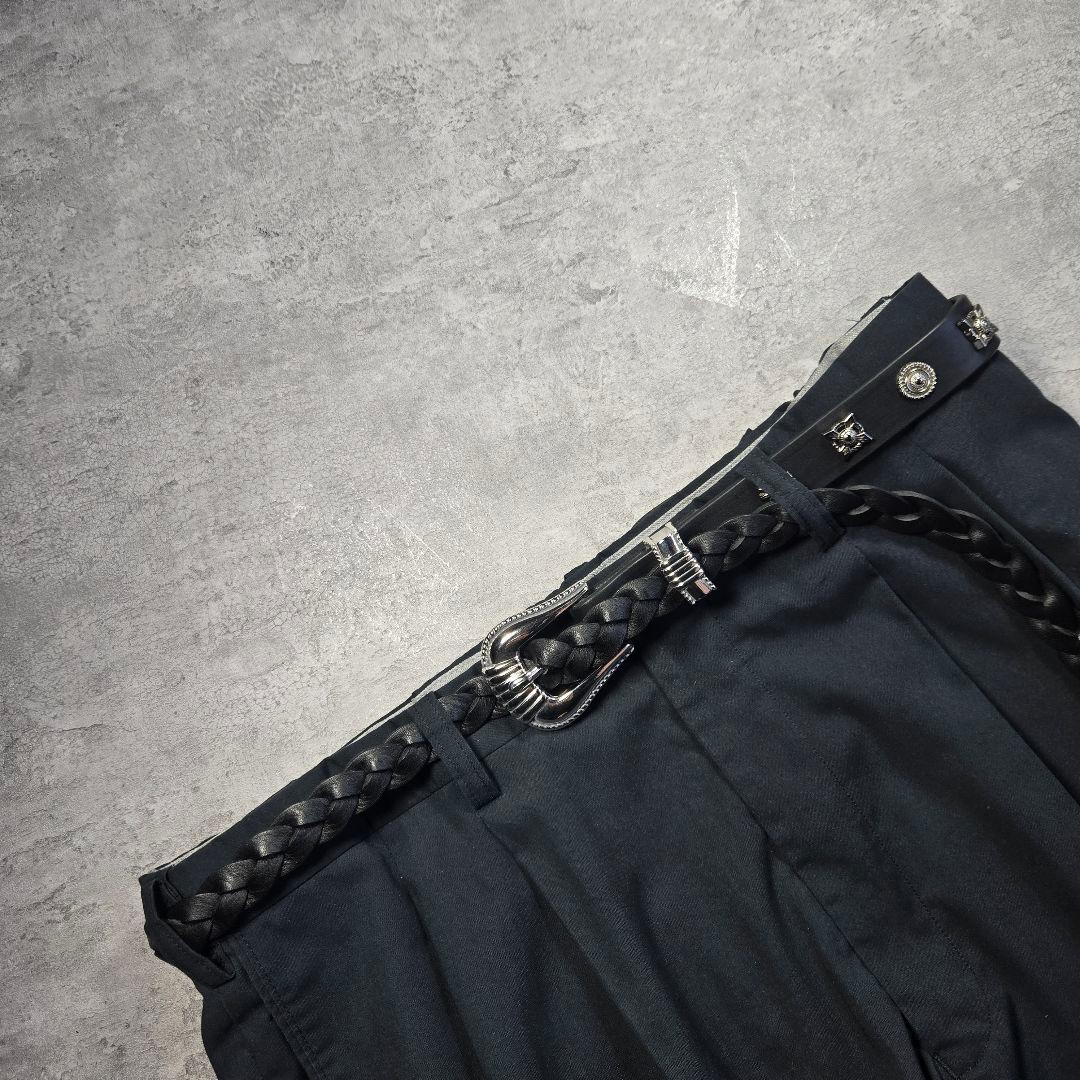 カマ　スタッズ　レザー　ベルト　キーホルダー　セット