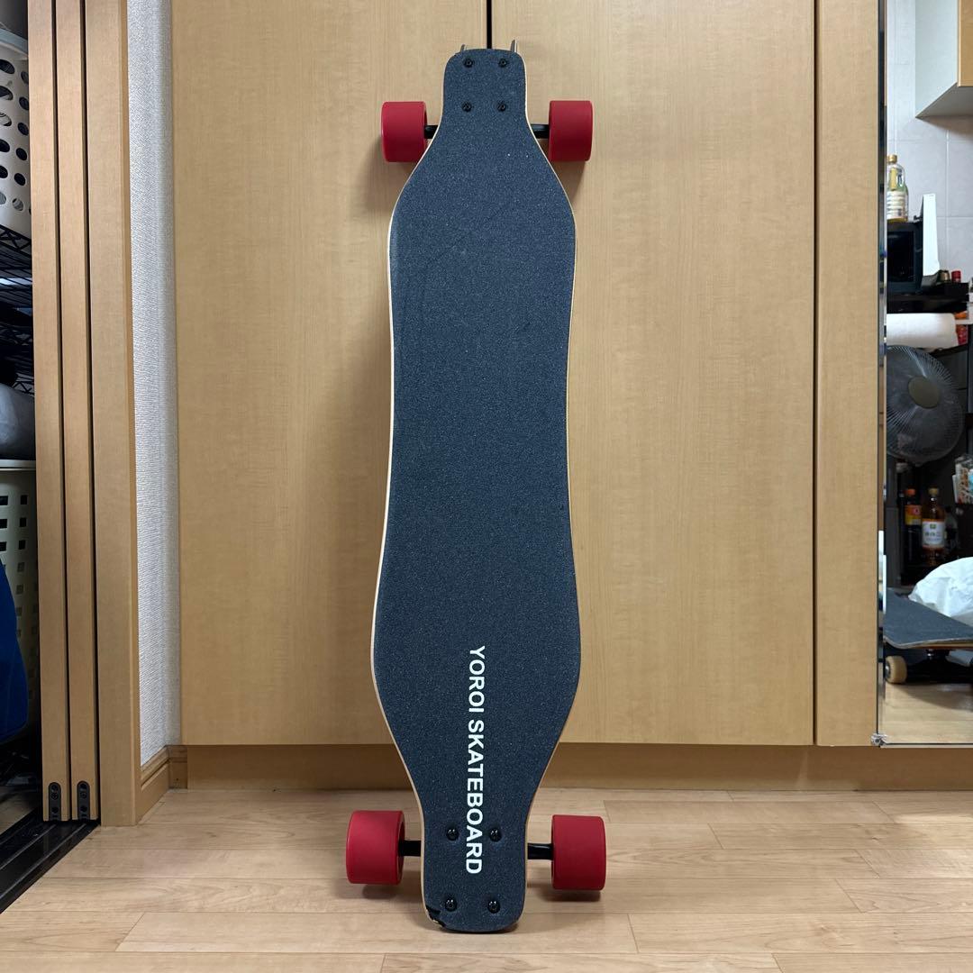 YOROI SKATEBOARD 木目調デッキ 赤ウィール