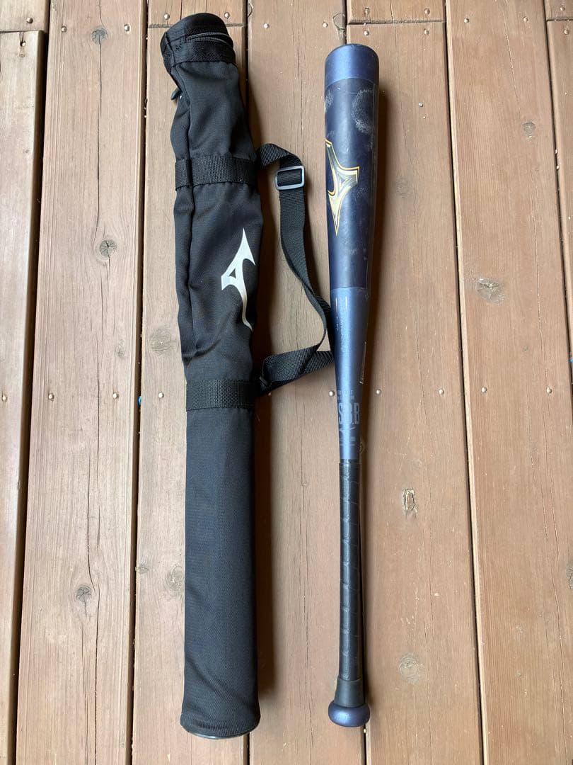 ミズノ レガシー 軟式バット ネイビー/ゴールド バットケース付き