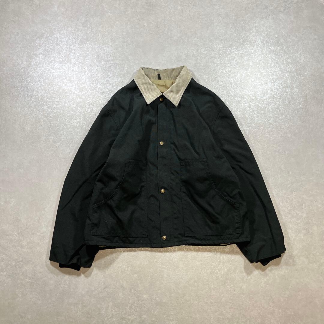 80s USA製 ビンテージ デトロイトジャケット キルティング ダック地 黒