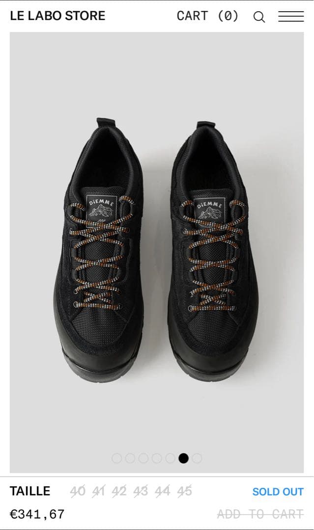 Diemme Grappa Hiker ブラック 43サイズ Diemme Footwear - Grappa Hiker Black Fabric M