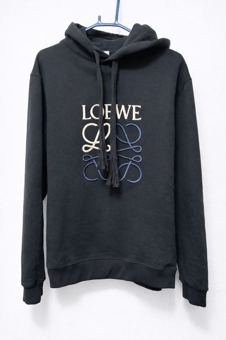 LOEWE アナグラム刺繍 パーカー ブラック XL / 美品