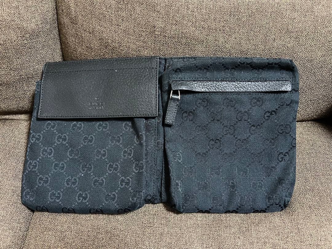 GUCCI ボディバッグ ブラック キャンバス