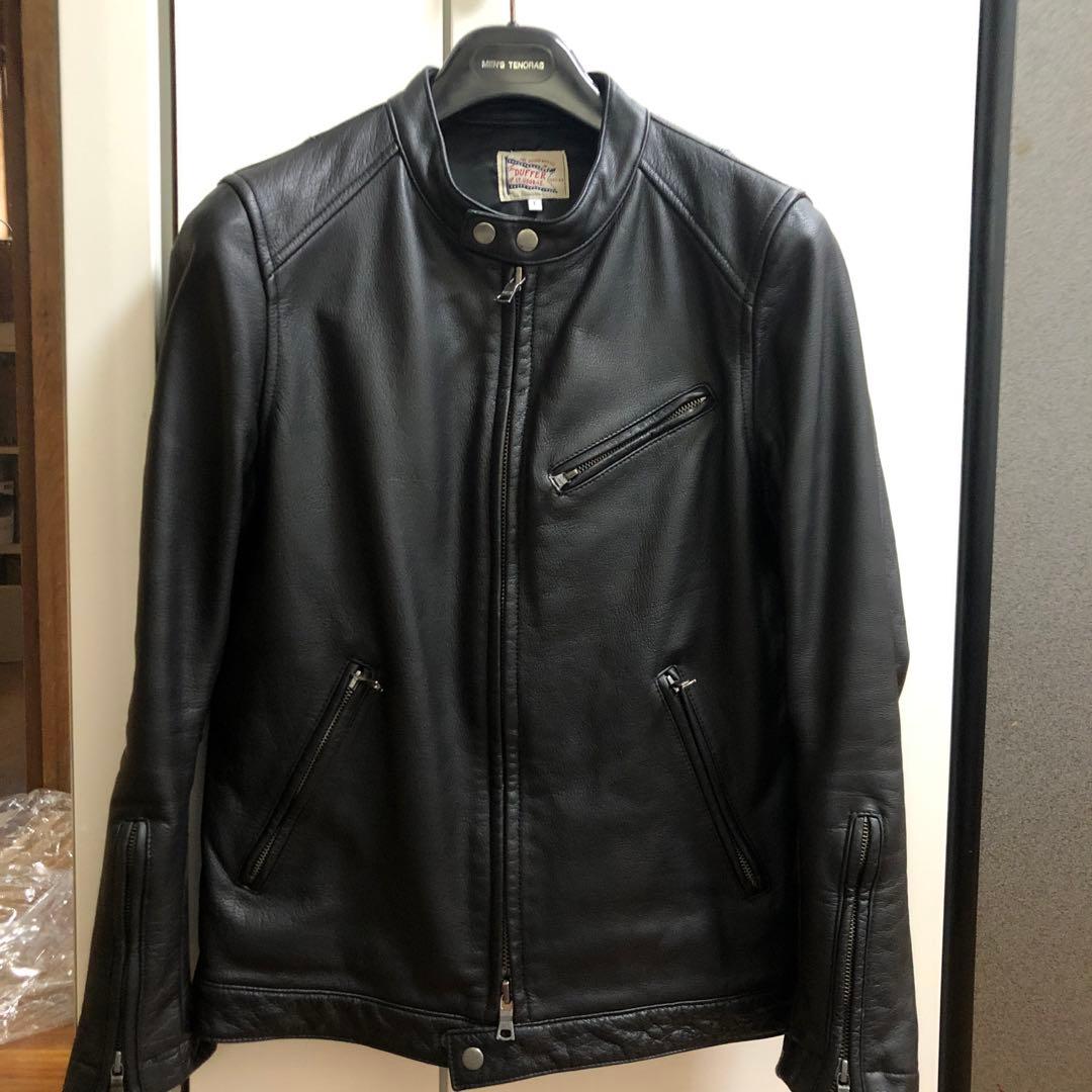 美品❗️duffer シングルライダース ジャケット ブラック 価格交渉あり❗️ SINGLE RIDERS JACKET：シープスキンレザー シングルライダース