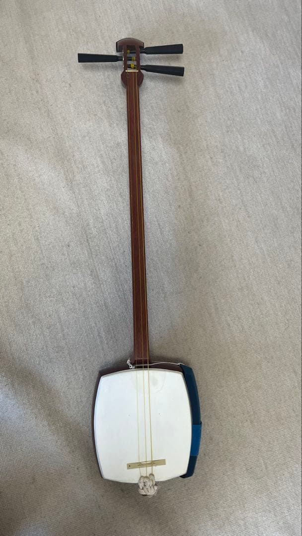 三味線本体 白/青 3弦【ケース付き】