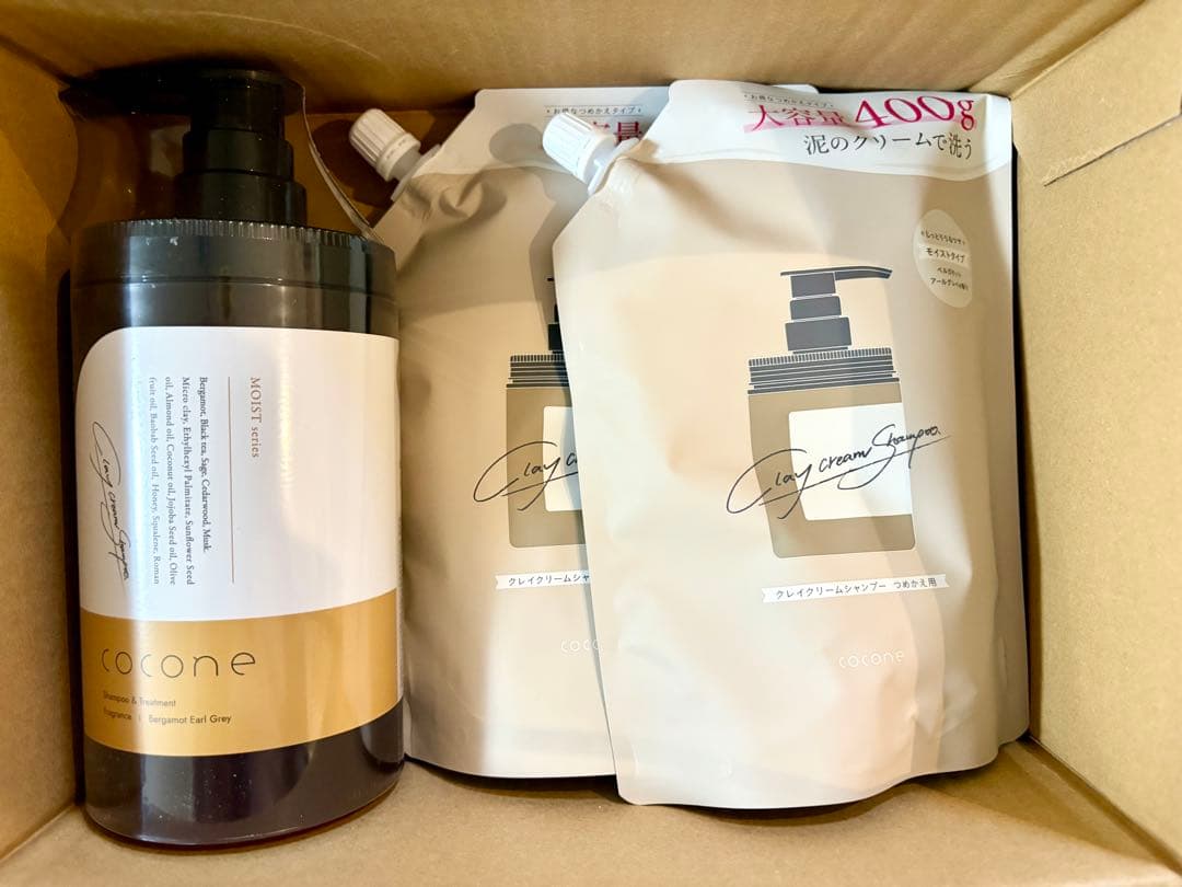 cocone クレイクリームシャンプー + 詰め替え用2個 cocone ココネ クレイシャンプー 詰め替え クリーム 400g 泥 : これが