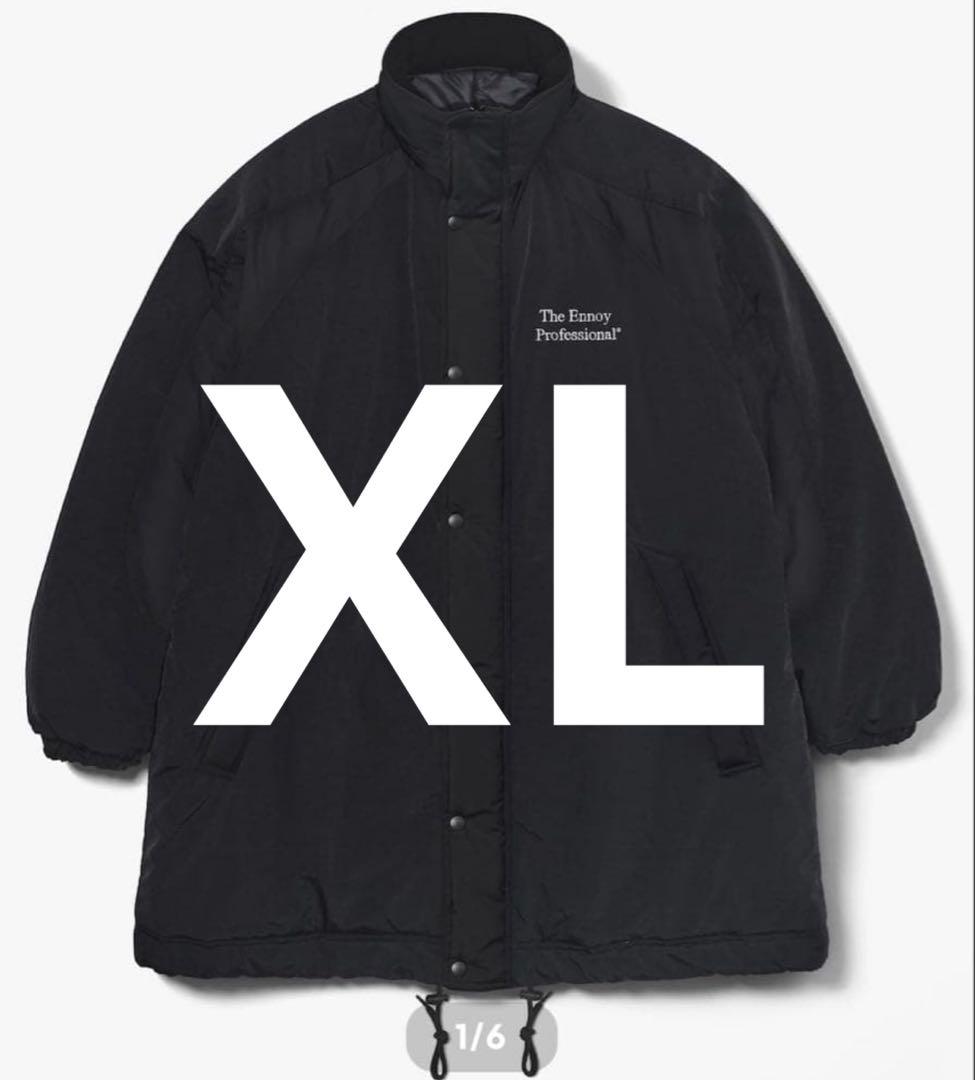 エンノイPADDED NYLON BENCH COAT BLACK/WHITE