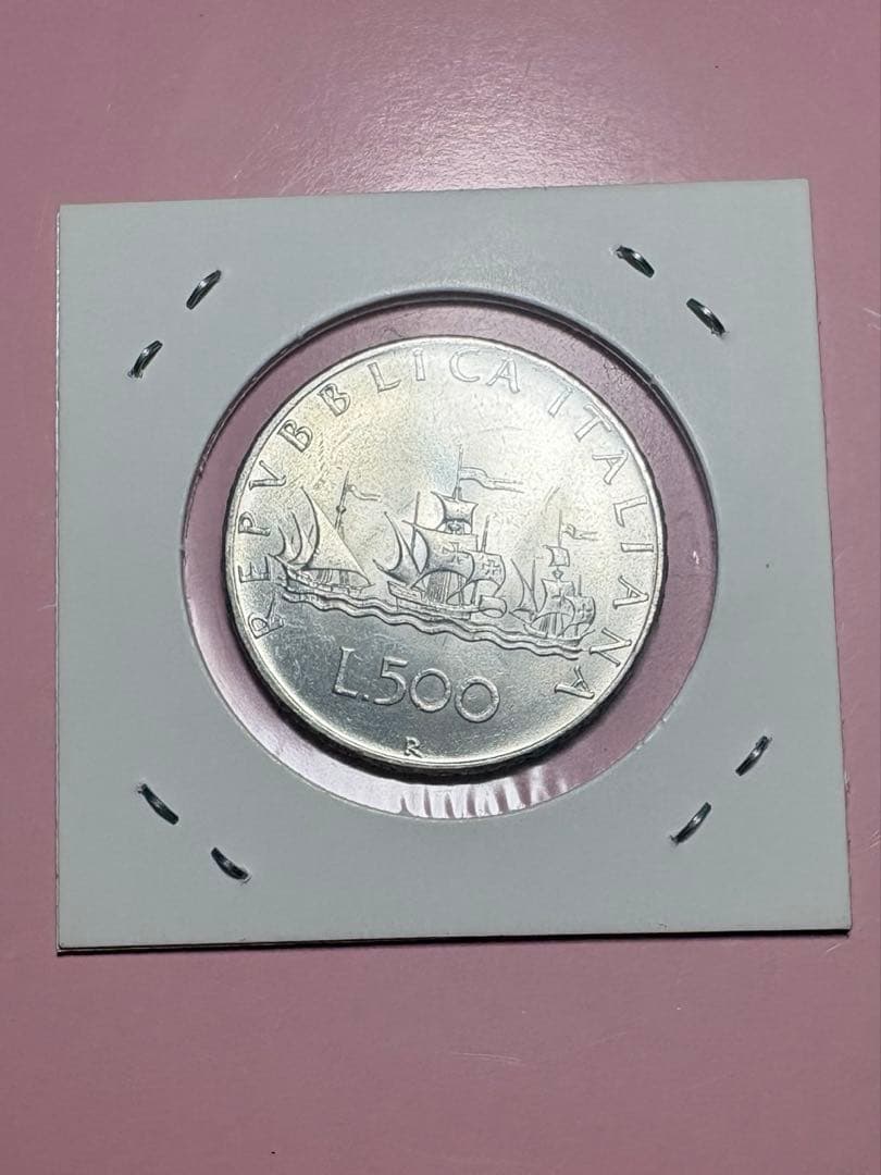 イタリア500リラ銀貨 未使用品 ラスター効果あり 本物保証 値下げ交渉