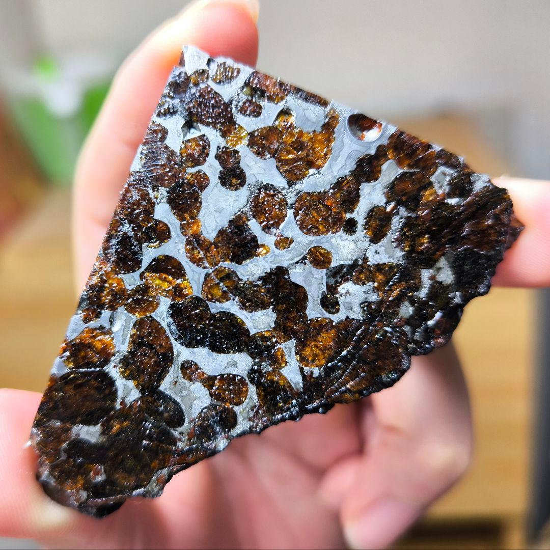 セリコ隕石 93g 外皮付き パラサイト 石鉄隕石 石鉄隕石 橄欖石 かんらんせき ペリドット 奇跡 宇宙 ギャラクシー 星