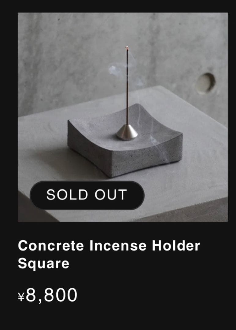 MONOLITH　Concrete Incense Holder Square