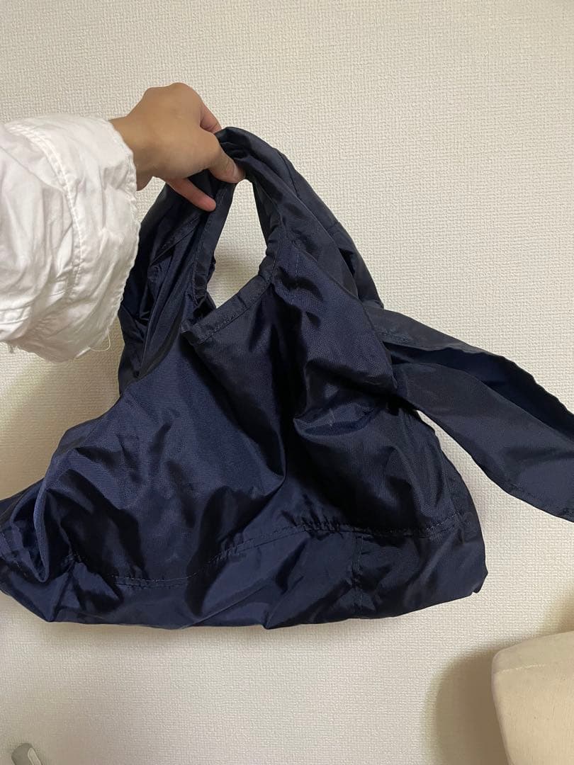 GOMME des GARÇONS ネイビー ハンドバッグ サイドリボン