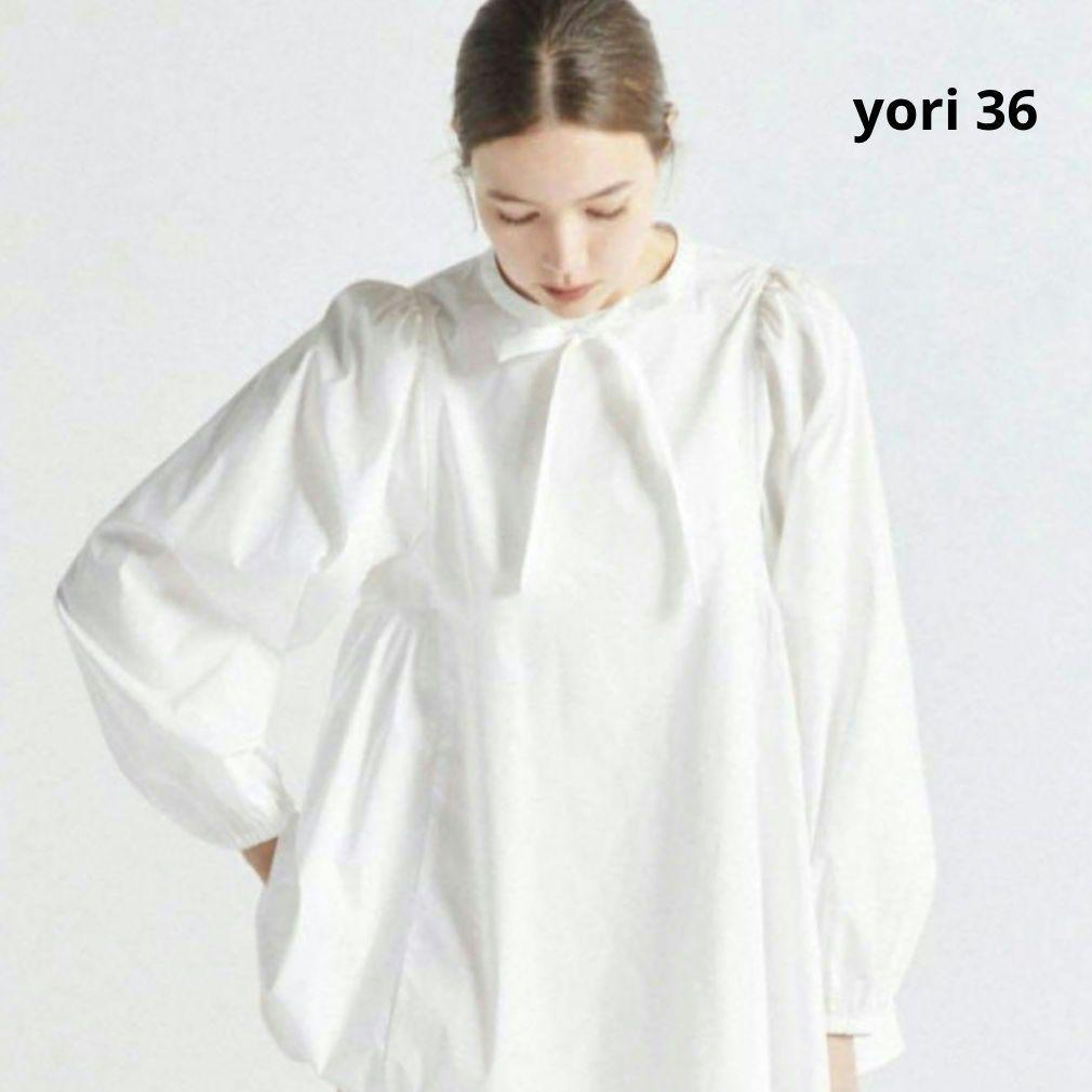 yori ヨリ サイドギャザーブラウス ホワイト 36