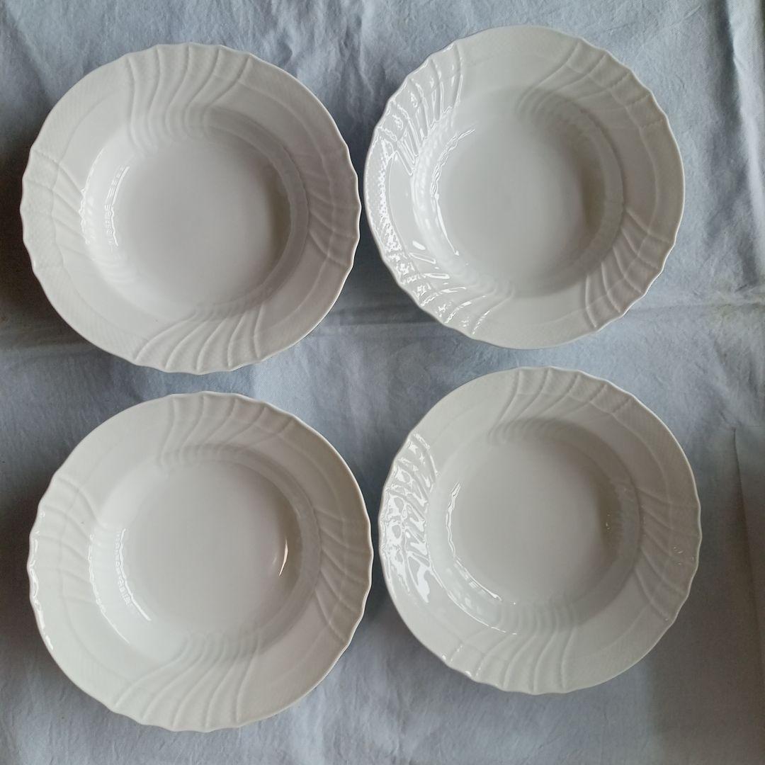 ジノリ　ベッキオホワイト　スープ皿4枚20センチ