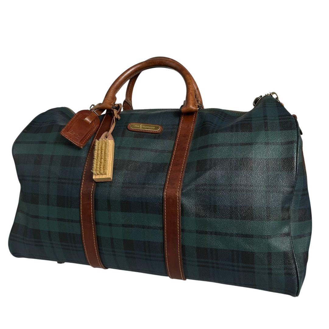 美品　ポロラルフローレン　ボストンバッグ　チェック　PVC 7