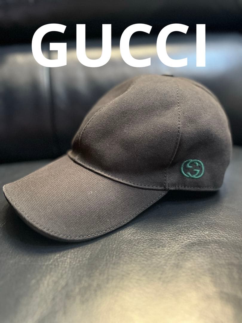 GUCCI GGシェリーライン　キャップ グッチ GUCCI グッチ GGキャンバス 黒 シェリーライン ベースボール