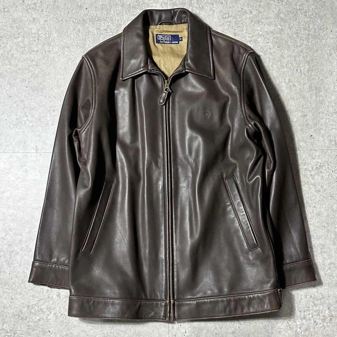 Polo Ralph Lauren ラムレザー ジャケット ブラウン M 中古・古着通販】POLO RALPH LAUREN (ポロ・ラルフローレン