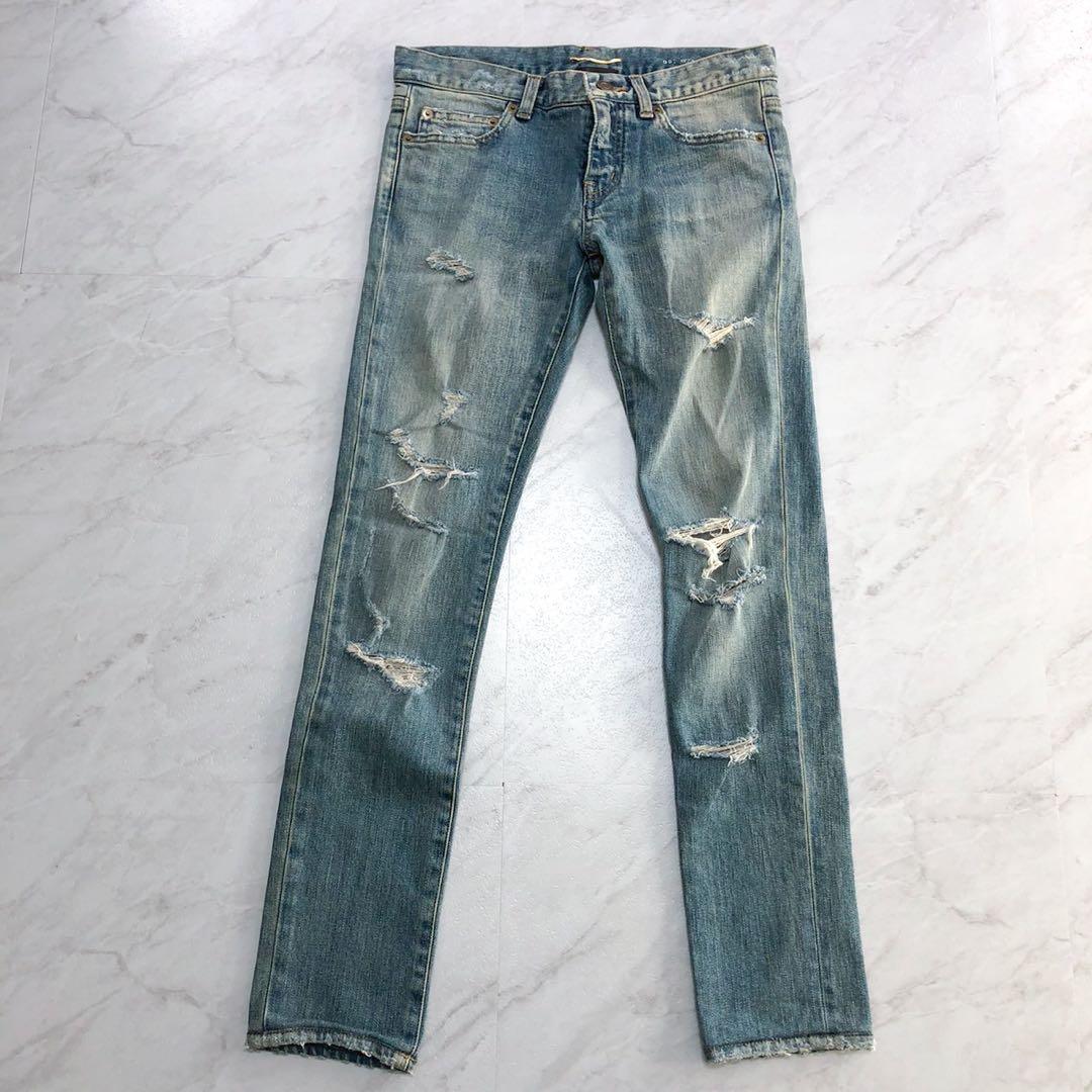 【美品 G-DRAGON着】サンローラン スキニー エディ期 ダメージ 25