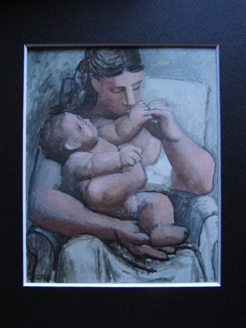 パブロ・ピカソ、母子像、希少な画集より、状態良好、新品高級額