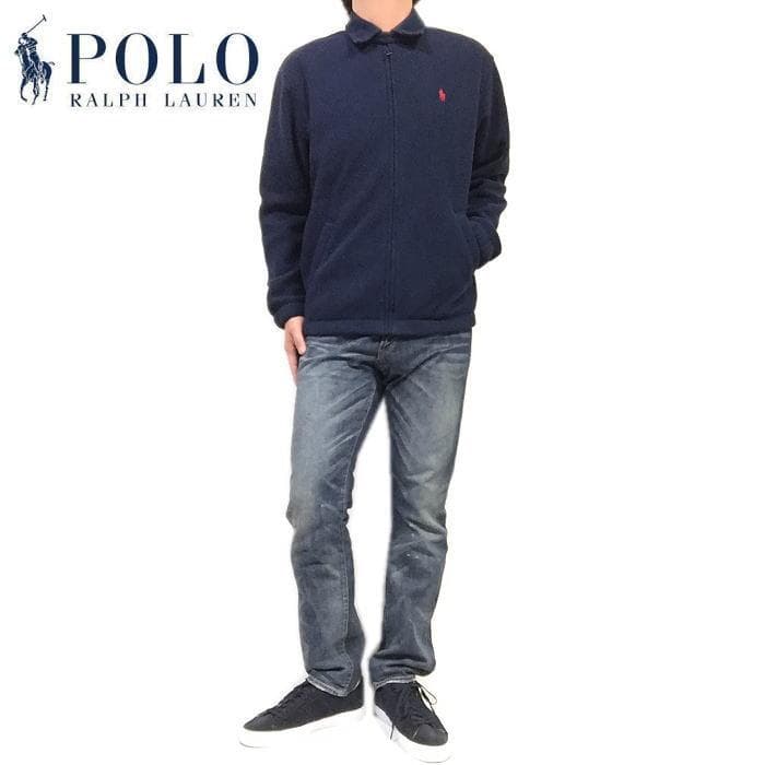 美品 ポロラルフローレン ベイポート フリース ジャケット ネイビー USサイズ