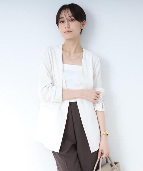 新品未使用品【INDIVI】ジャケット＋ワイドパンツ S　 白　ホワイト