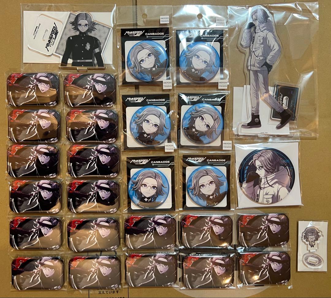 HUNDRED LINE 蒼月衛人 必殺我駆力 特典 缶バッジ アクリルスタンド グッズ-バッチ】HUNDRED LINE -最終防衛学園- グリッター缶バッジ／蒼