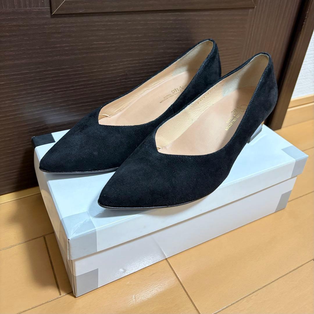 【西咲】 新品未使用　EIZO Vue パンプス　23cm 黒 EIZO black ブラックパンプス/すっきりスクエア6cm 【N1603】 – EIZO