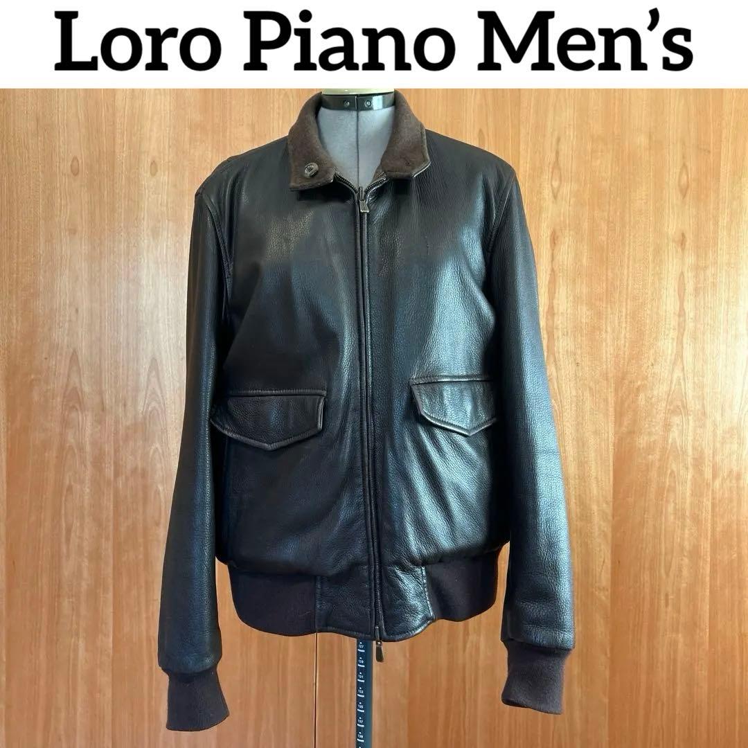 Loro Piana 鹿革レザー×カシミア　リバーシブルジャケット　メンズM Men's Nappa Leather Jacket Reversible To Loro Piana Cashmere and Wool